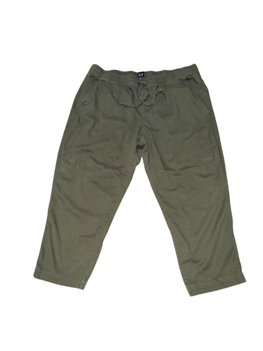 GAP Womens Pull-On Drawsting Cropped Pants-Green-XXL-GUC